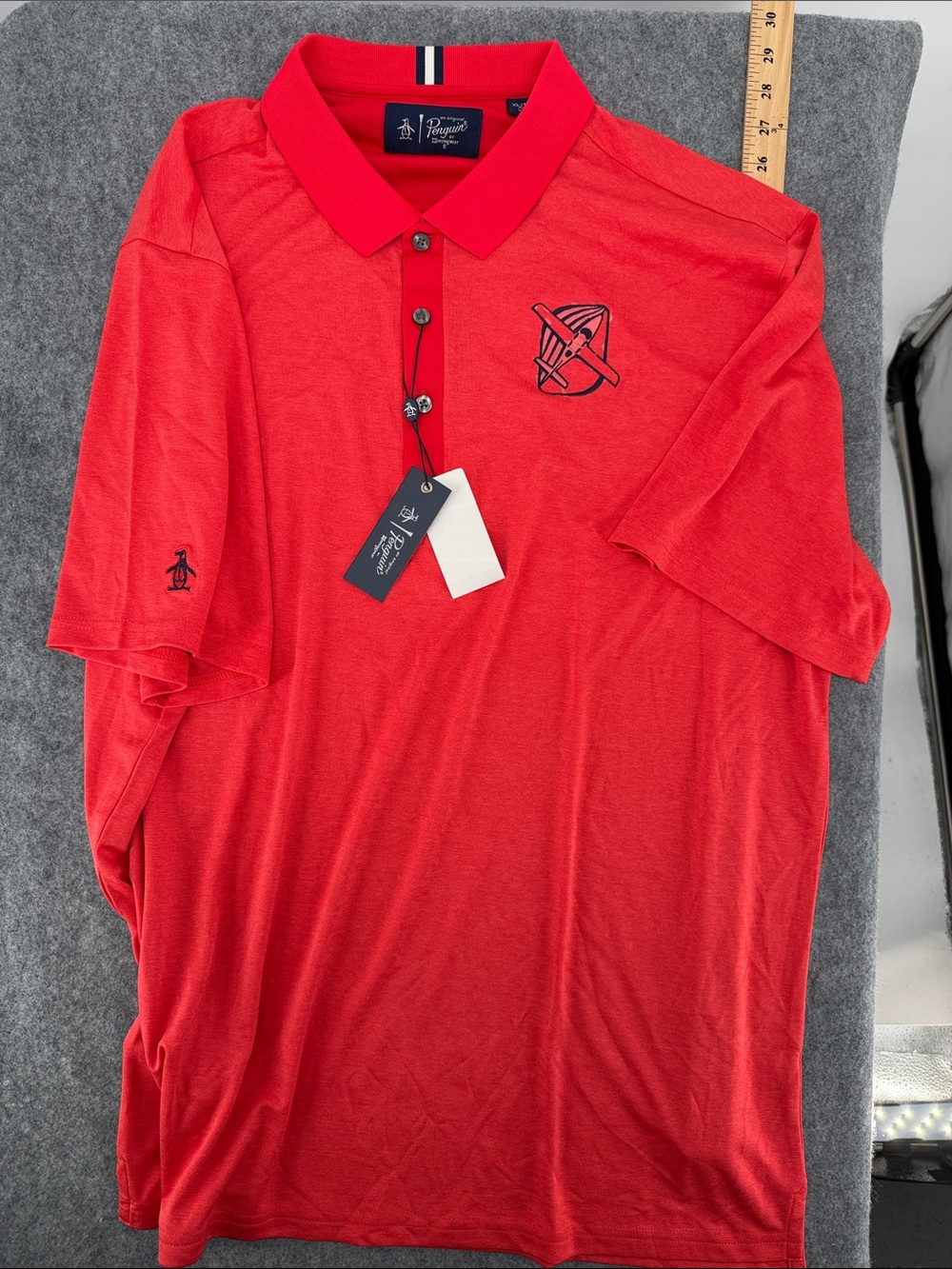 Original Penguin Red Polo Shirt with Embroidered Logo NWT